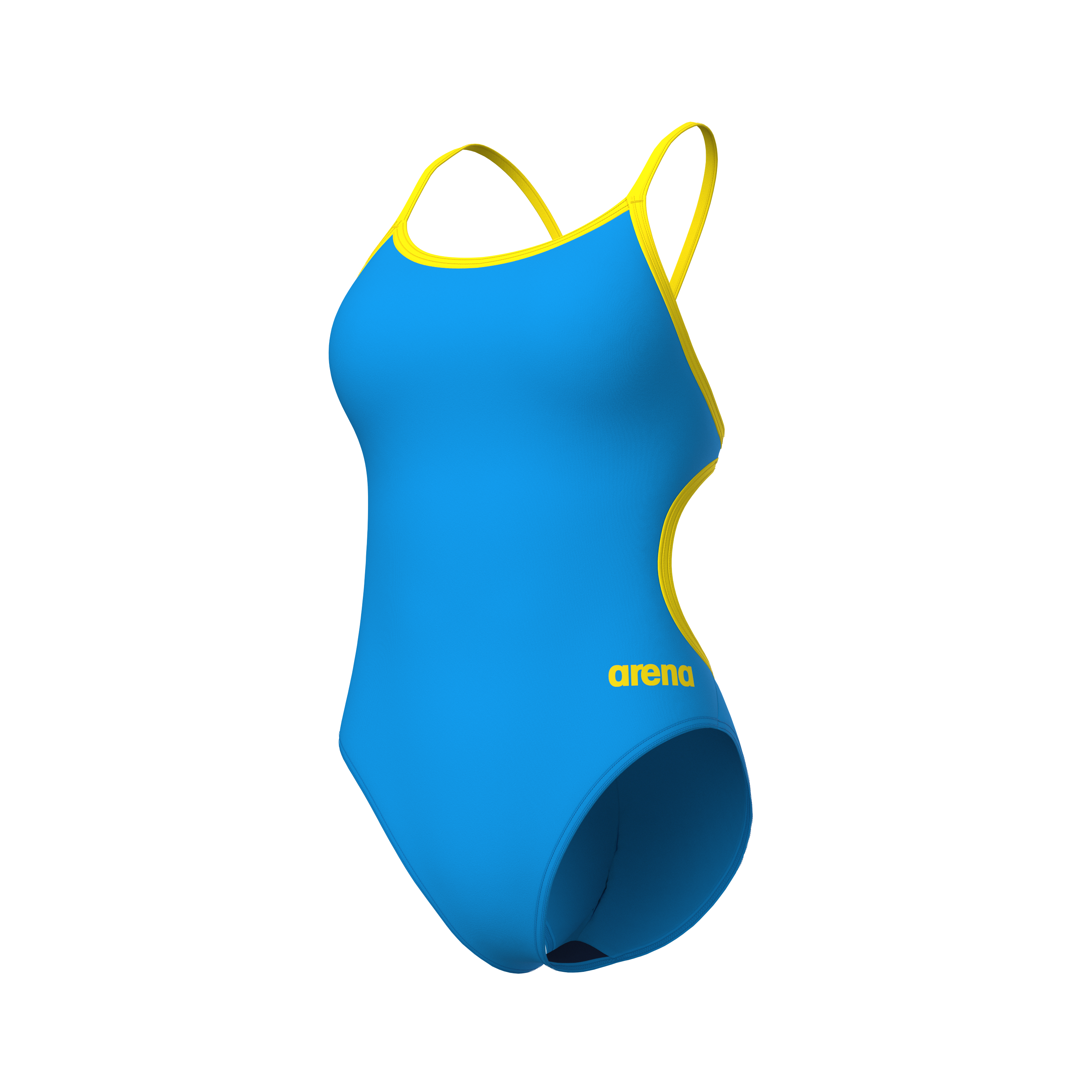 ARENA WOMEN'S Swimsuit Lace Back Solid Turquoise Yellow Star 004651 820 ARENA WOMEN'S Swimsuit Lace Back Solid Turquoise Yellow Star 004651 820