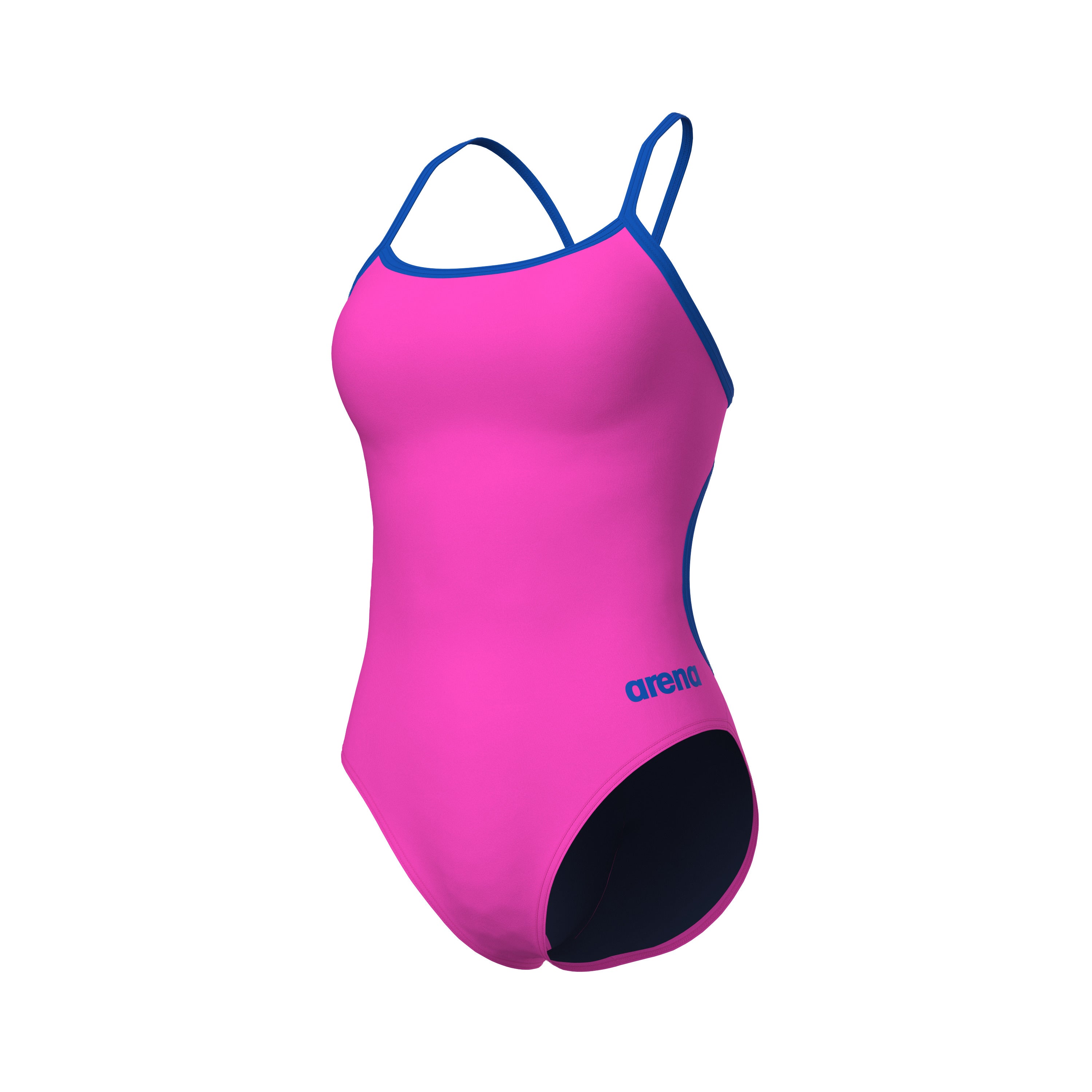 ARENA WOMEN'S Swimsuit Lace Back Solid Shocking Pink-Blue River 004651 908 ARENA WOMEN'S Swimsuit Lace Back Solid Shocking Pink-Blue River 004651 908