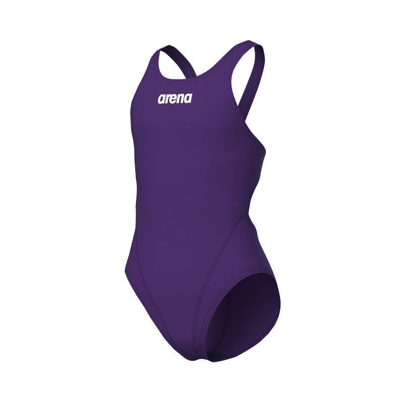 ARENA Girls's Team Swim TECH SOLID Plum-White 004764 911