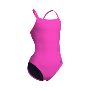 ARENA Girl One-Piece TEAM CHALLENGE SOLID Shocking Pink Blue River 004765 908