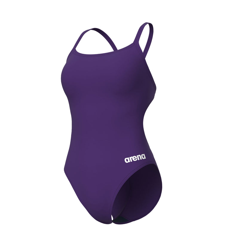 ARENA WOMEN'S TEAM Swimsuit Swim TECH Solid 004766 911 Plum White