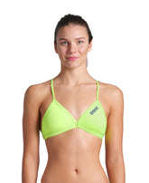 Arena Tie Back Solid donna Swim Top 004768 688 Artic Lime Future Dusk