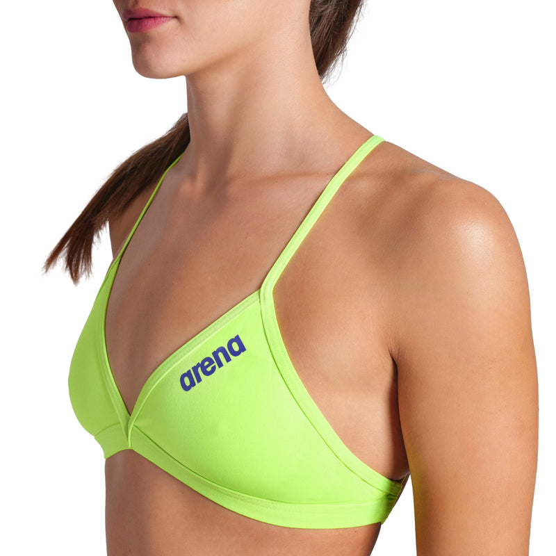 Arena Tie Back Solid donna Swim Top 004768 688 Artic Lime Future Dusk