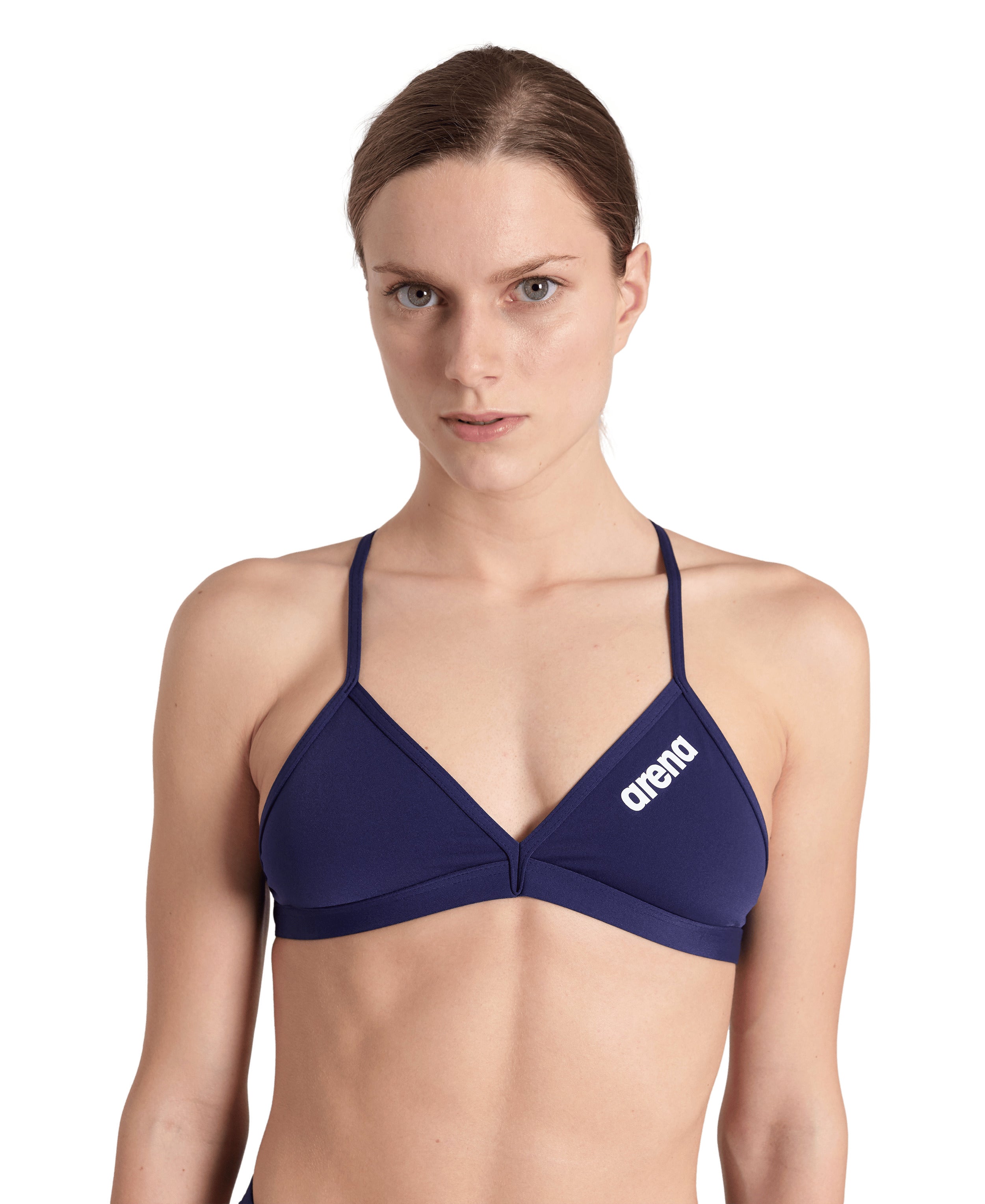 Arena Tie Back Solid donna Swim Top 004768 750 Navy White Arena Tie Back Solid donna Swim Top 004768 750 Navy White