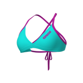 Arena Tie Back Solid donna Swim Top 004768 899 Water Very Fuchsia