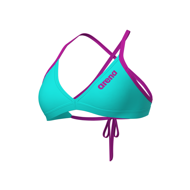 Arena Tie Back Solid donna Swim Top 004768 899 Water Very Fuchsia