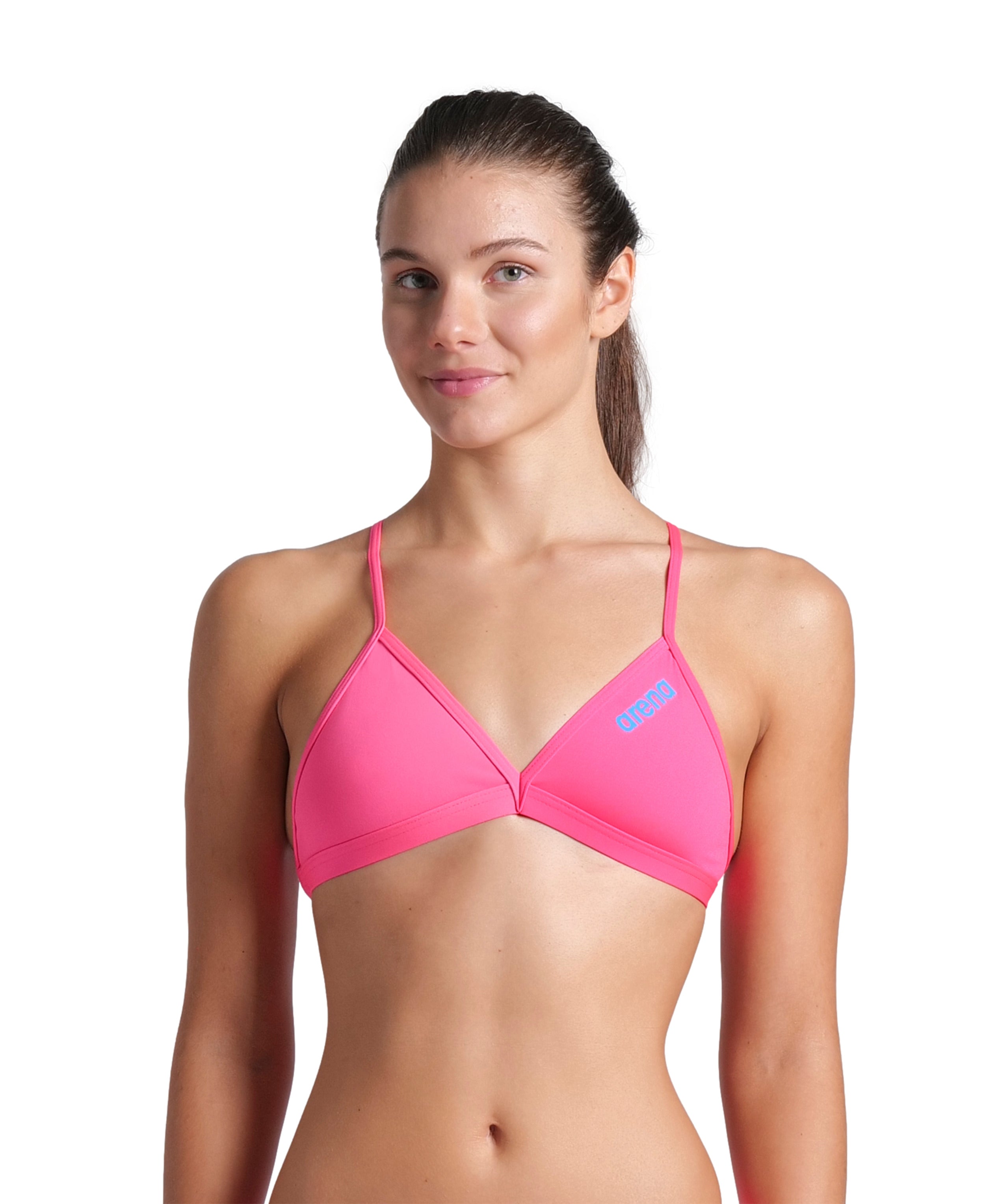 Arena Tie Back Solid donna Swim Top 004768 908 Shocking Pink Blue River Arena Tie Back Solid donna Swim Top 004768 908 Shocking Pink Blue River