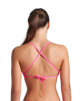 Arena Tie Back Solid donna Swim Top 004768 908 Shocking Pink Blue River