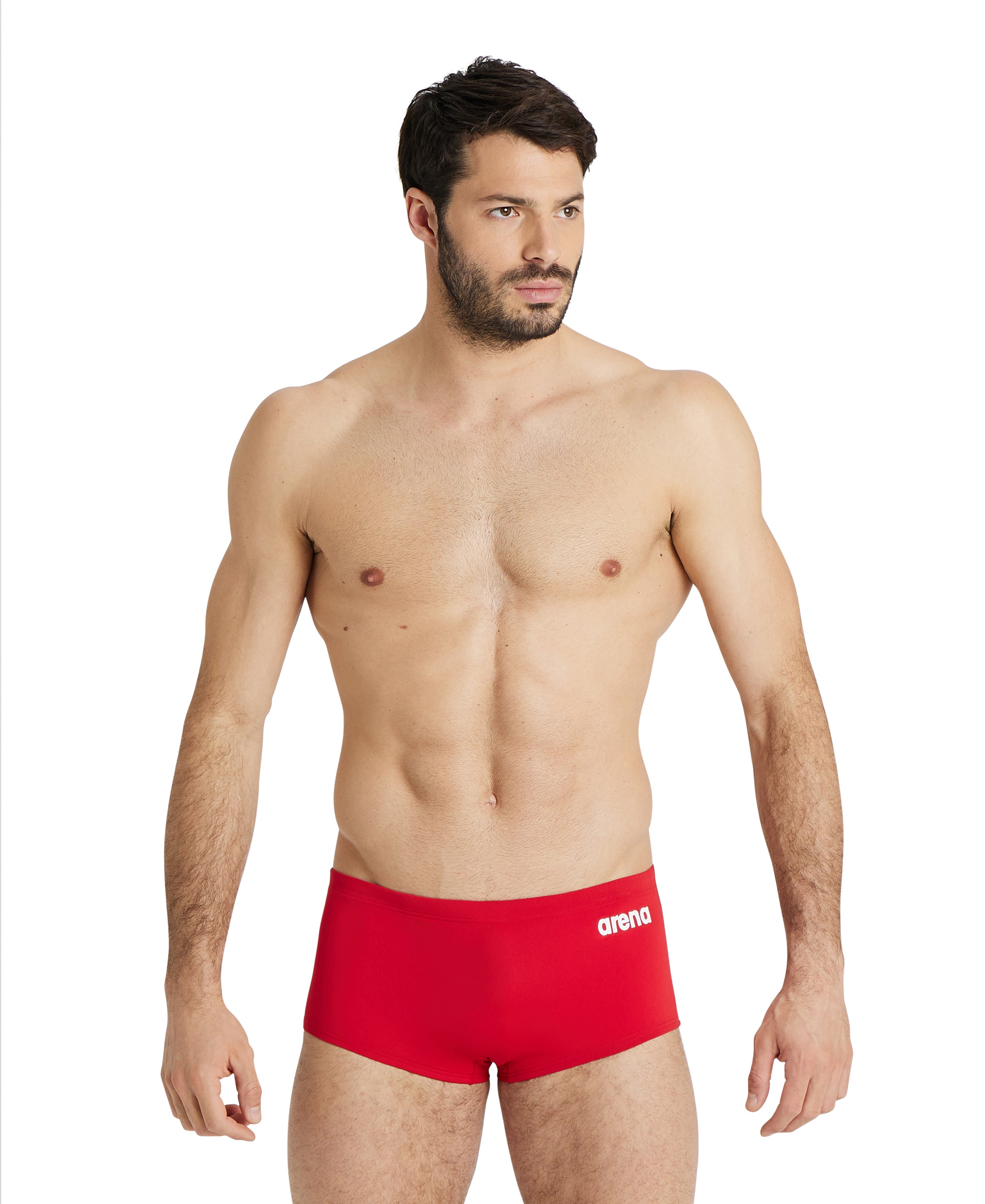 ARENA Men's Team Swim Low Waist SHORT Solid 004775 450 Red White ARENA Men's Team Swim Low Waist SHORT Solid 004775 450 Red White