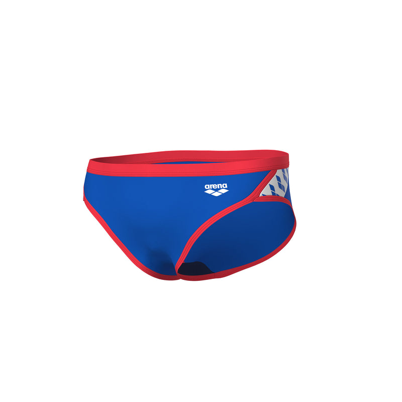 ARENA Men's Arena Icons Swim Briefs Solid Blue River Bright Coral 005045 890