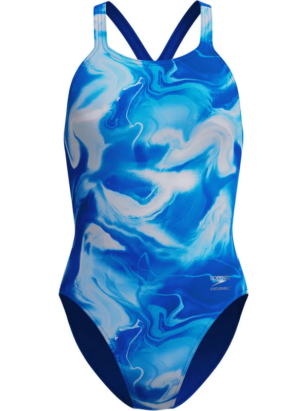 SPEEDO Woman  Printed Powerback Lagoon Blue00516018761