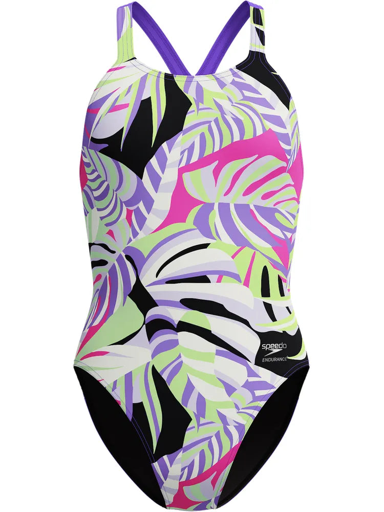 SPEEDO Woman Printed Powerback Fronds Indigo Glow 00516018769 SPEEDO Woman Printed Powerback Fronds Indigo Glow 00516018769