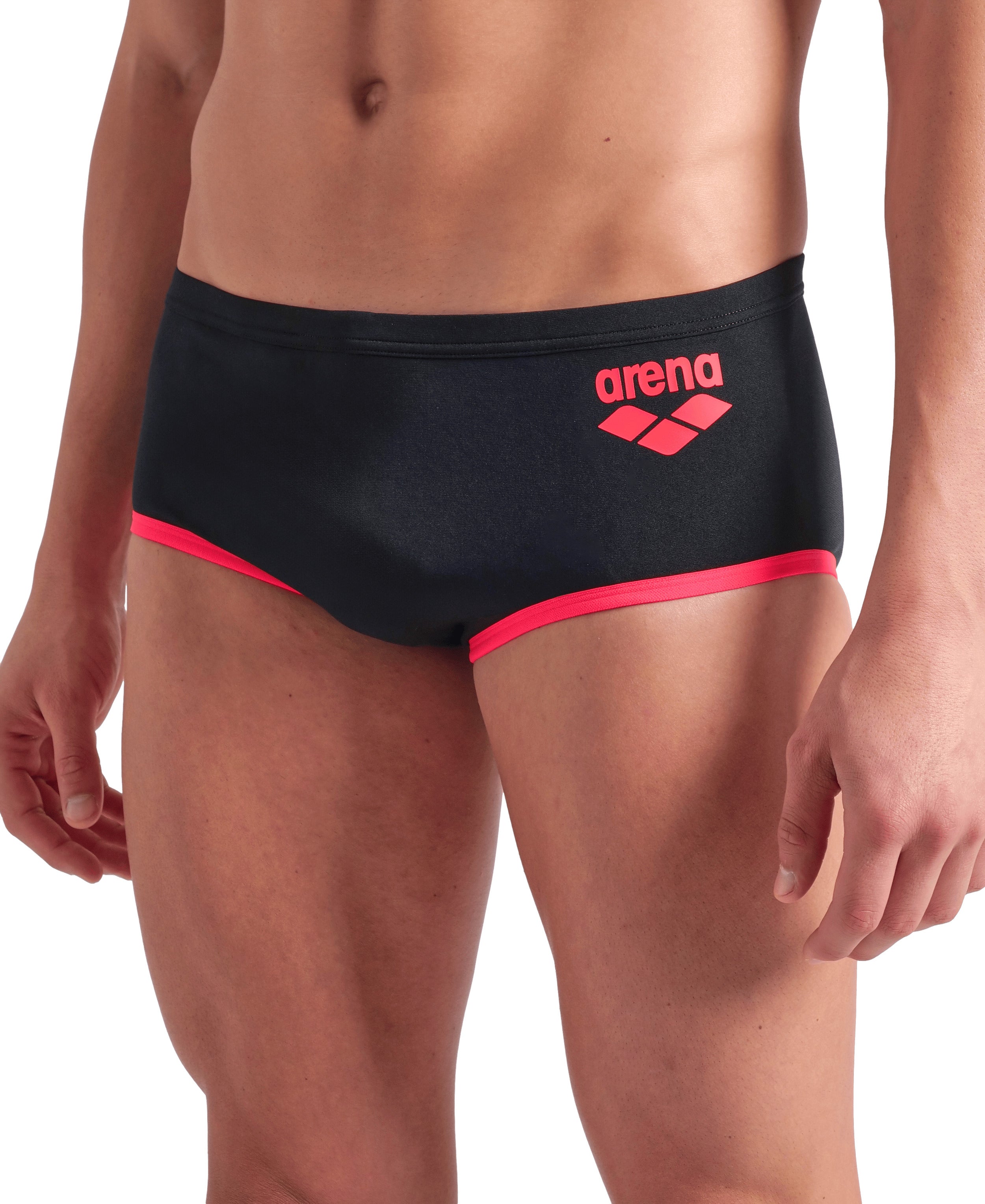 ARENA Men One Low Waist Short Big Logo Black Fluo Red 008549 559 ARENA Men One Low Waist Short Big Logo Black Fluo Red 008549 559