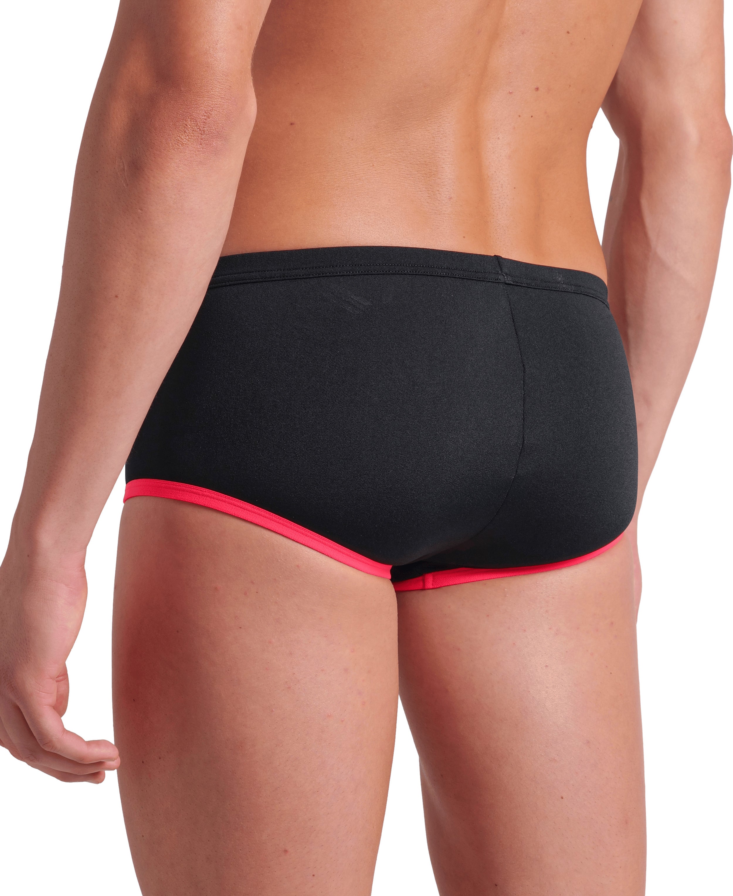 ARENA Men One Low Waist Short Big Logo Black Fluo Red 008549 559 ARENA Men One Low Waist Short Big Logo Black Fluo Red 008549 559