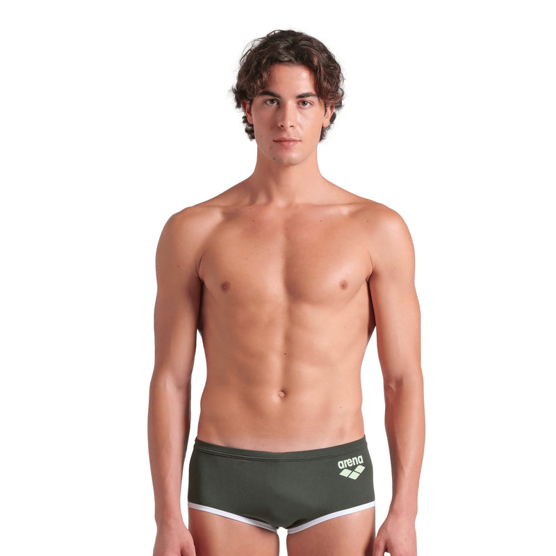 ARENA Men One Low Waist Short Big Logo Dark Sage White 008549 611