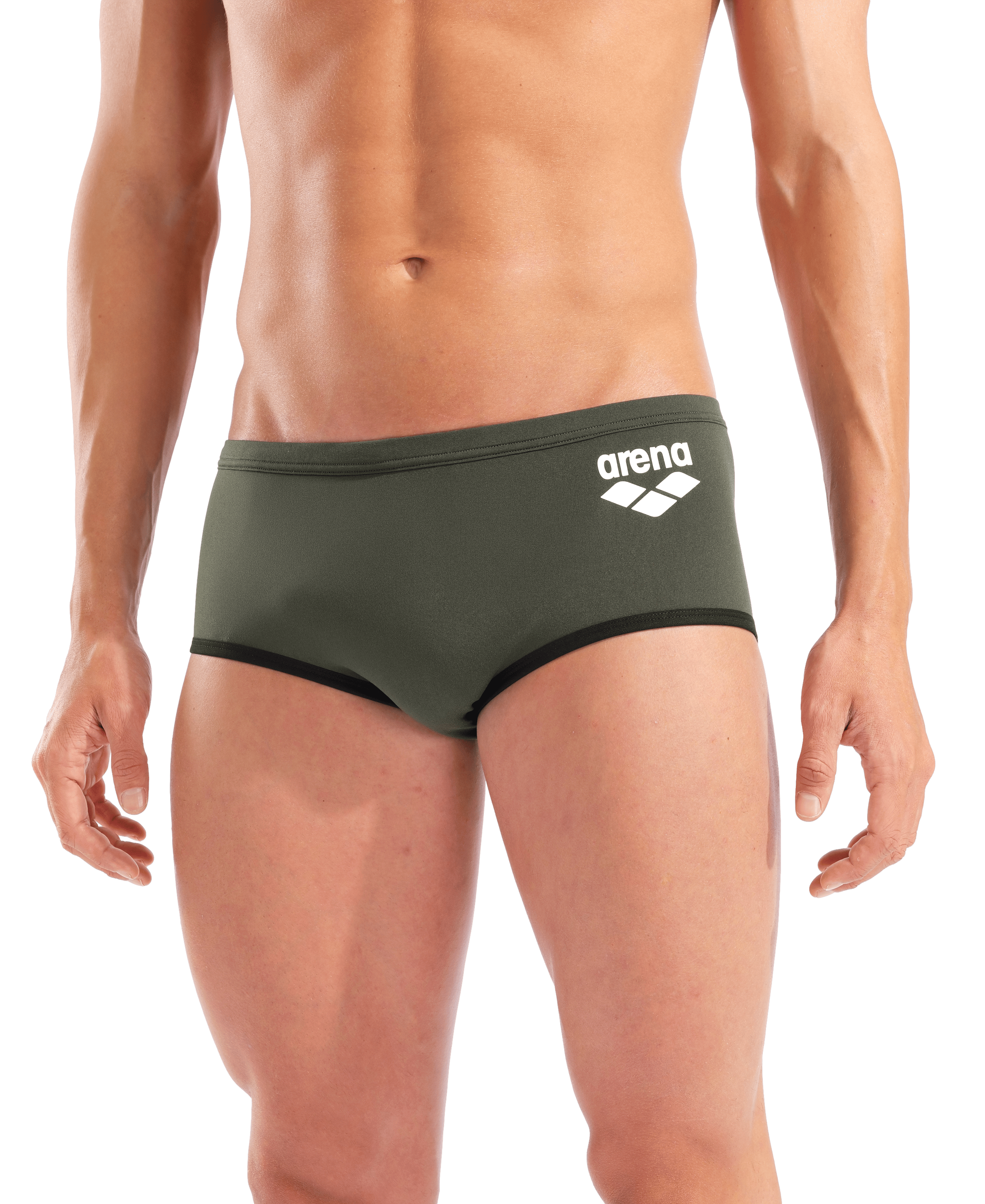 ARENA Men One Low Waist Short Big Logo Dark Sage Black 008549 650 ARENA Men One Low Waist Short Big Logo Dark Sage Black 008549 650