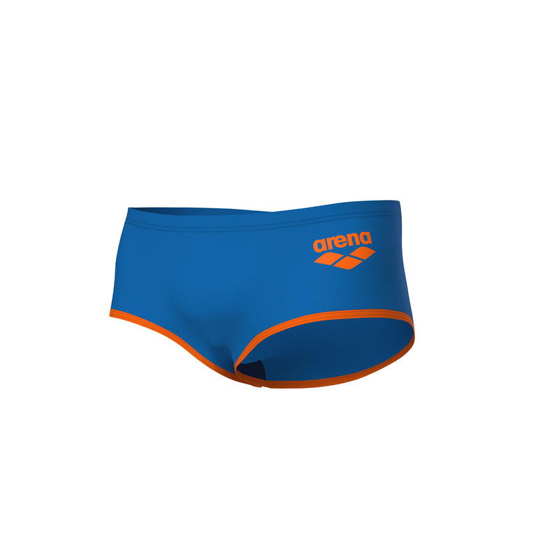 ARENA Men One Low Waist Short Big Logo Blue River Fluo Orange 008549 833