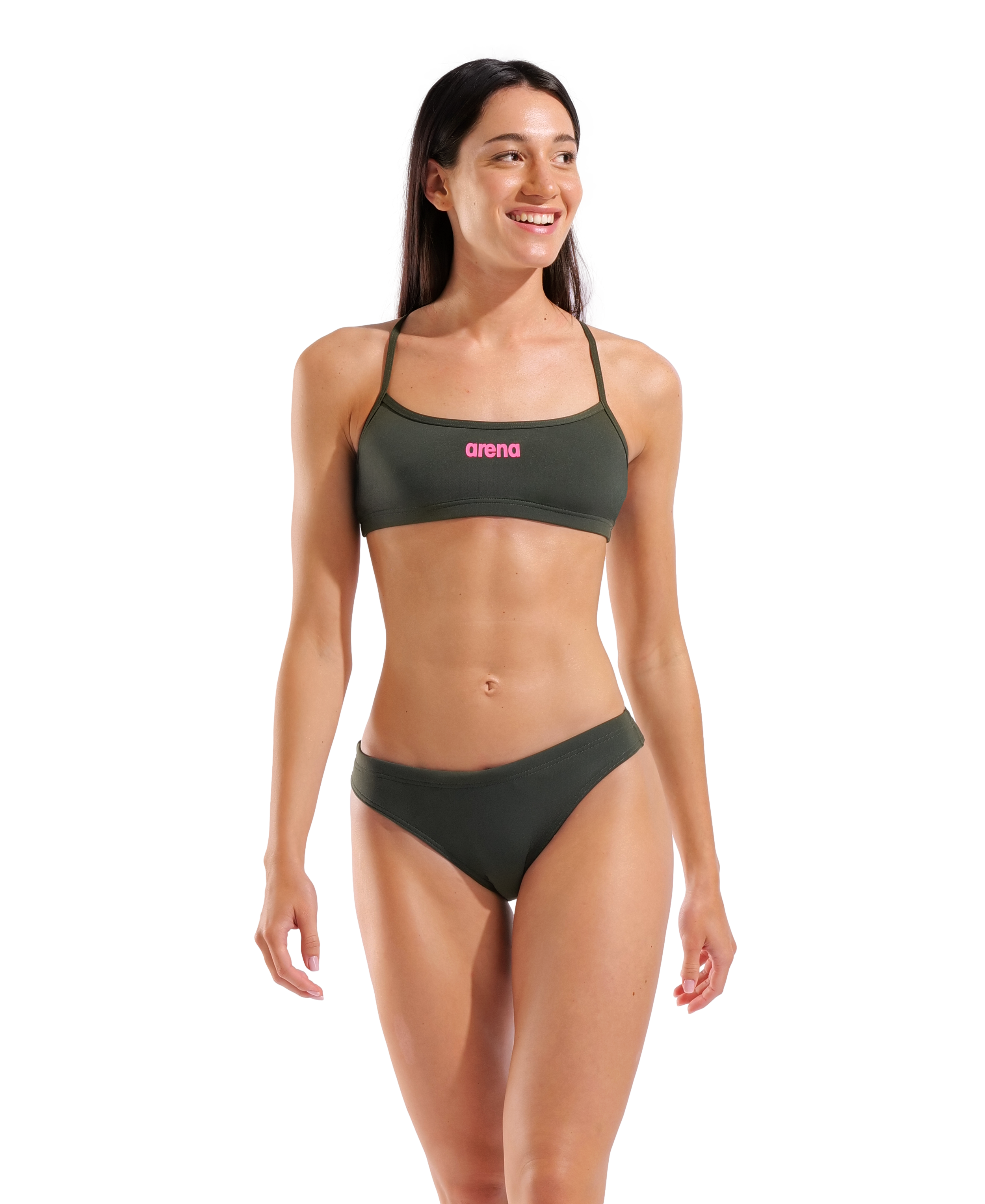 Arena Bikini Bandeau Solid Donna Dark Sage Shocking Pink 008818609 Arena Bikini Bandeau Solid Donna Dark Sage Shocking Pink 008818609