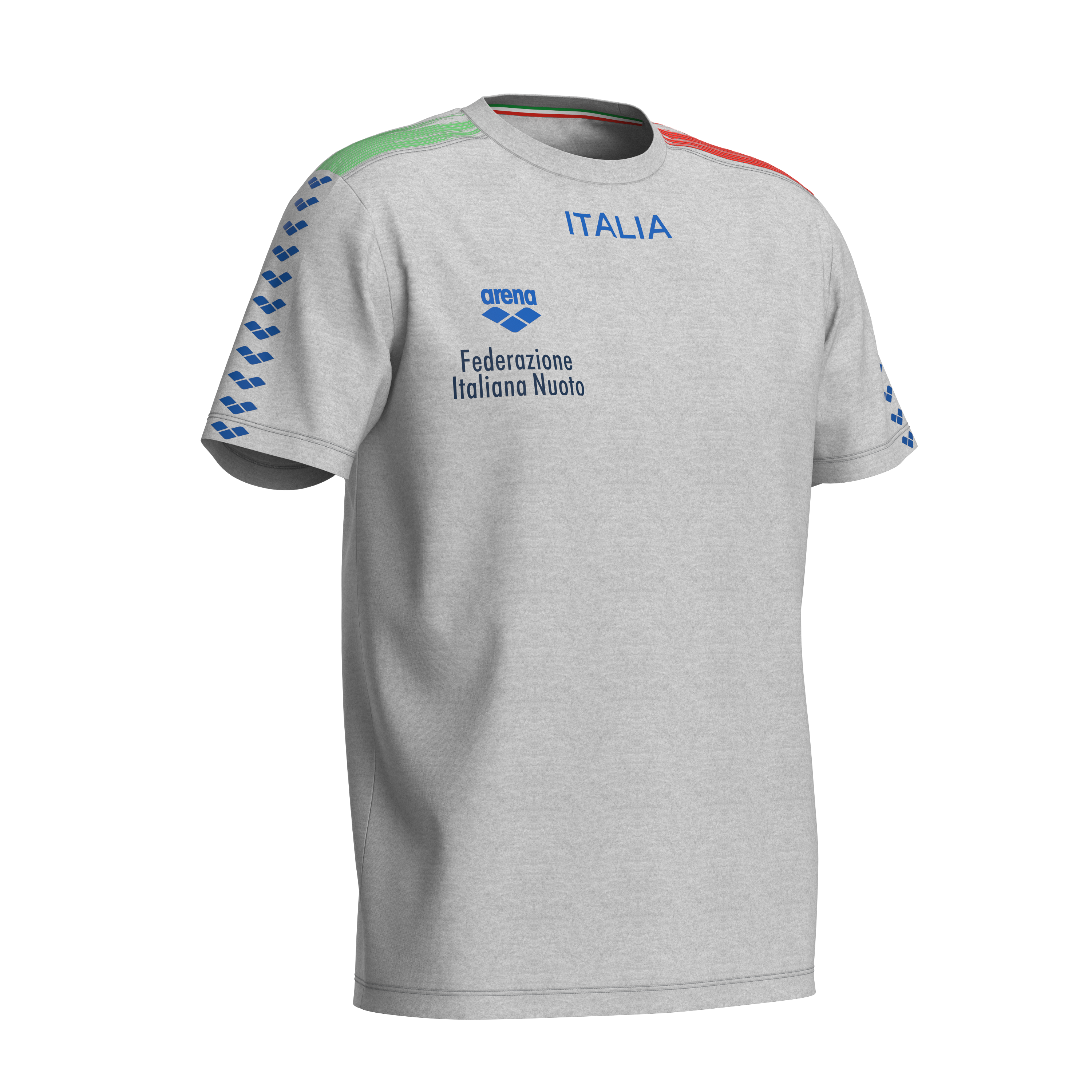 ARENA T-Shirt Italia FIN Team Stripe 010958 550 Medium Grey Melange Italia ARENA T-Shirt Italia FIN Team Stripe 010958 550 Medium Grey Melange Italia