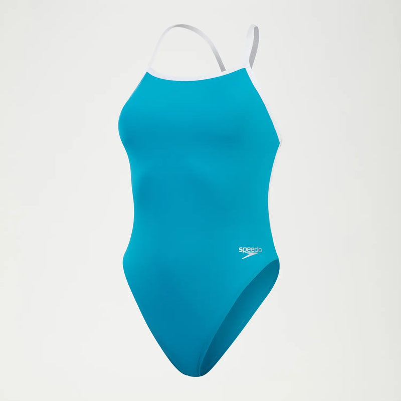 SPEEDO Woman Solid VBack Blue White Red 0031791 6605