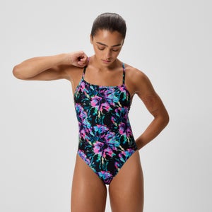 SPEEDO Woman Printed VBack 2.0 Black Purple 004775004 SPEEDO Woman Printed VBack 2.0 Black Purple 004775004