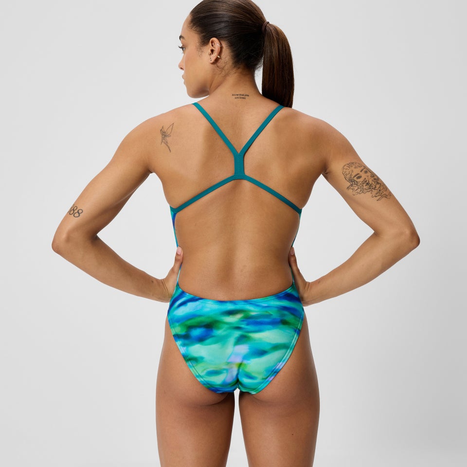 SPEEDO Woman Printed VBack 2.0 Turquoise Drak Green 004775005 SPEEDO Woman Printed VBack 2.0 Turquoise Drak Green 004775005