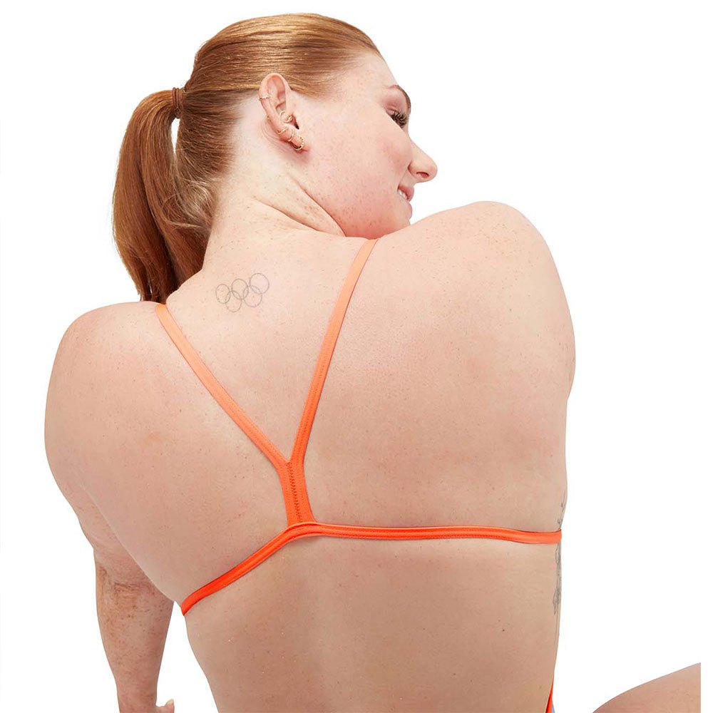 SPEEDO Woman Solid VBack Curious Blue Disco Peach 0031791 6603 SPEEDO Woman Solid VBack Curious Blue Disco Peach 0031791 6603