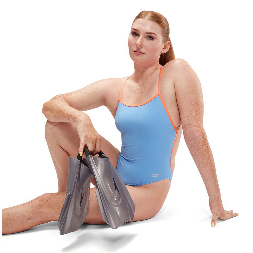 SPEEDO Woman Solid VBack Curious Blue Disco Peach 0031791 6603 SPEEDO Woman Solid VBack Curious Blue Disco Peach 0031791 6603