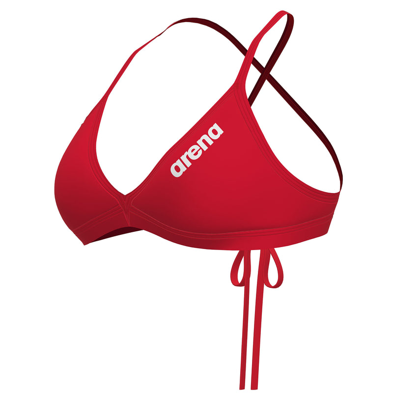 ARENA team swim Top Tie back solid rosso
