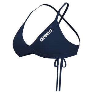 ARENA team swim Top Tie back solid blu