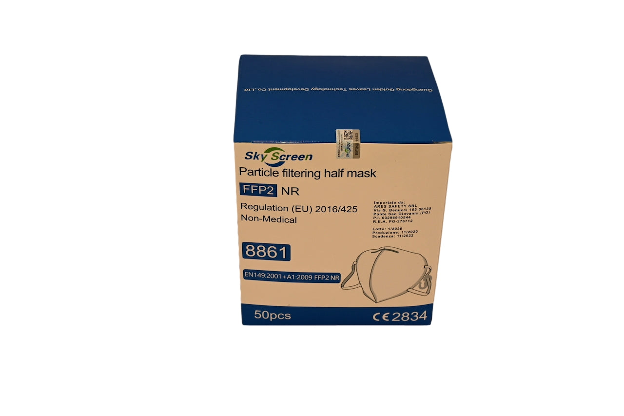 Mascherina Professionale FFP2 in confezione singola pieghevole senza valvola 8861 Mascherina Professionale FFP2 in confezione singola pieghevole senza valvola 8861