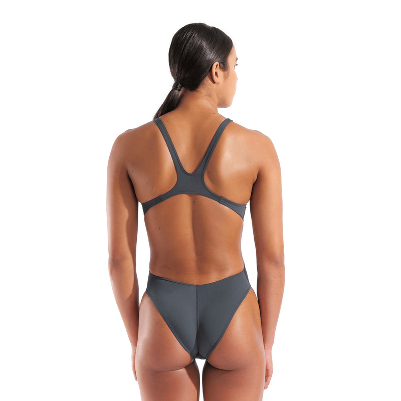 ARENA 004763 Women s Team Swimsuit Tech SolidAsphalt Bright Coral 004763 504