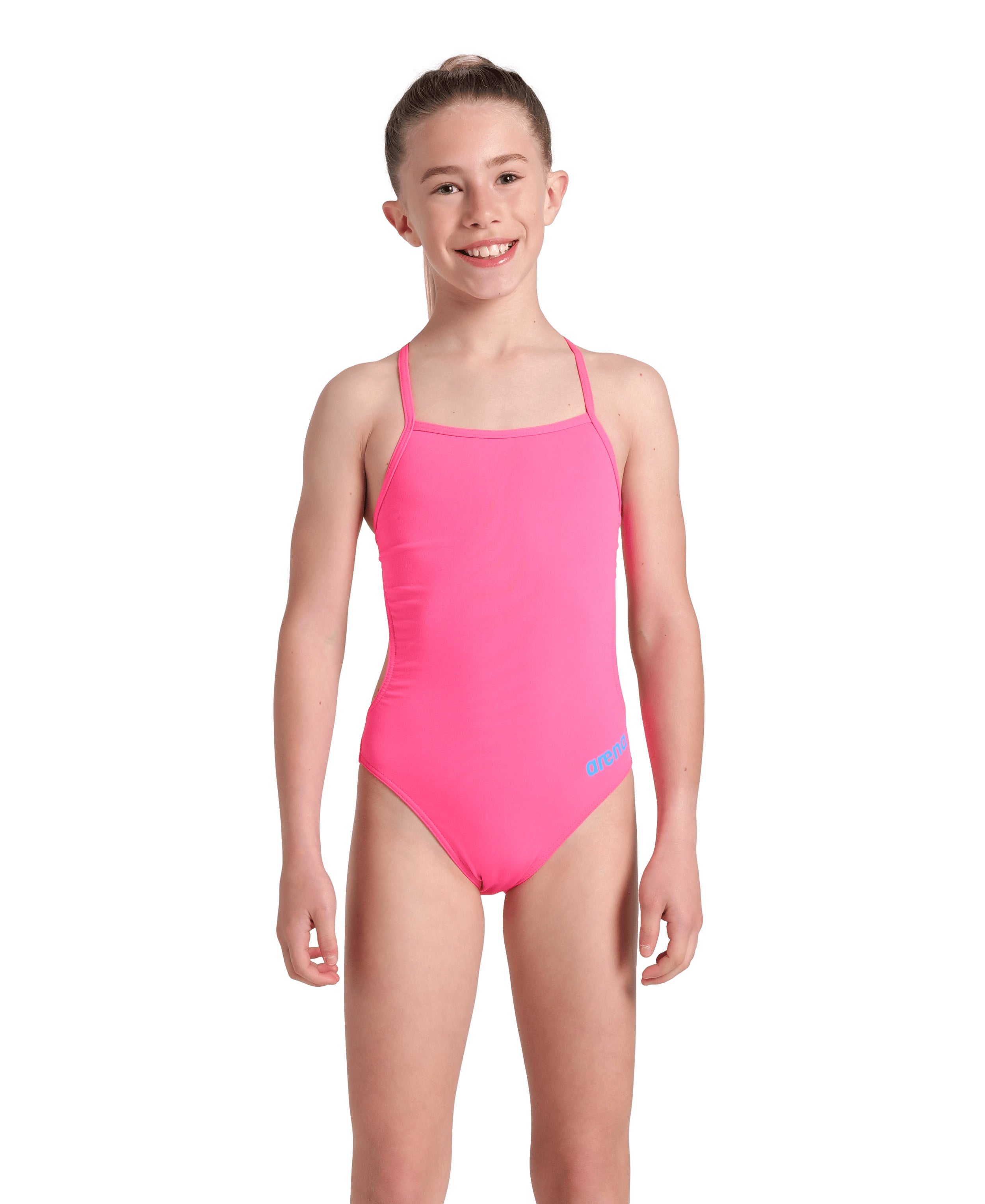 Arena Performance Costume Da Bagno Bambina Con Motivo Piastrelle E Schiena A Goccia - Per Allenamento In Piscina, Resistente Al Cloro