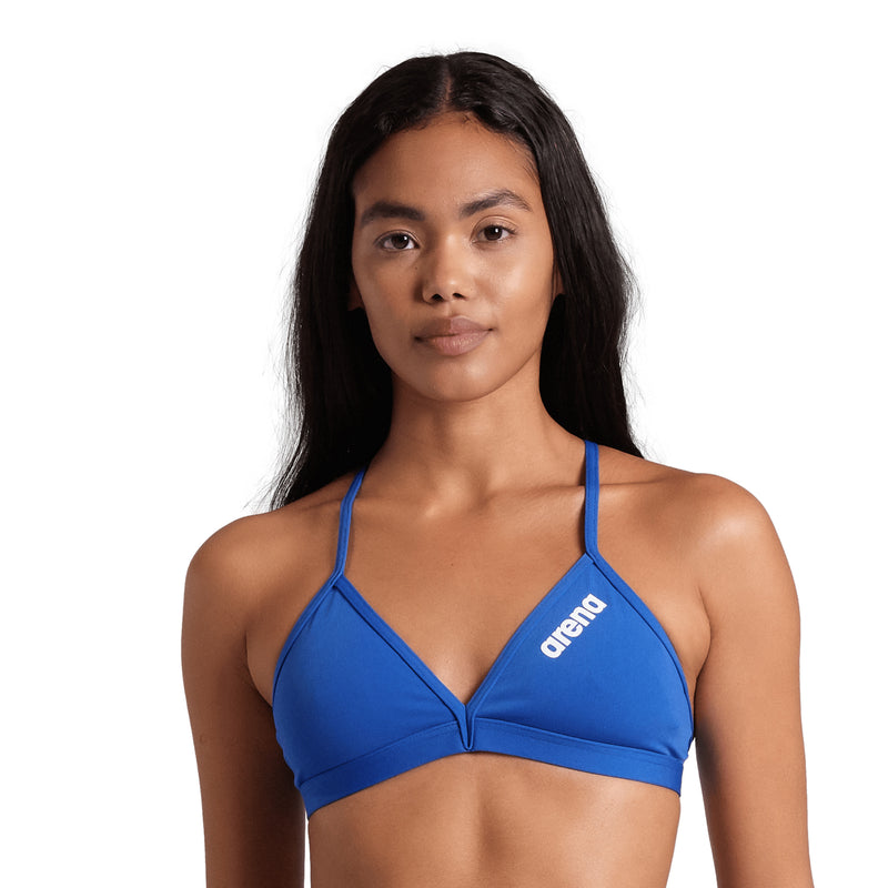 Arena Tie Back Solid donna Swim Top 004768 720 Royal White