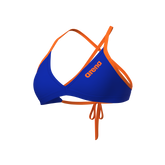 Arena Tie Back Solid donna Swim Top 004768 830 Neon Blue Team Orange