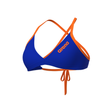 Arena Tie Back Solid donna Swim Top 004768 830 Neon Blue Team Orange