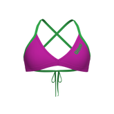 Arena Tie Back Solid donna Swim Top 004768 960 Very Fuchsia Team Green
