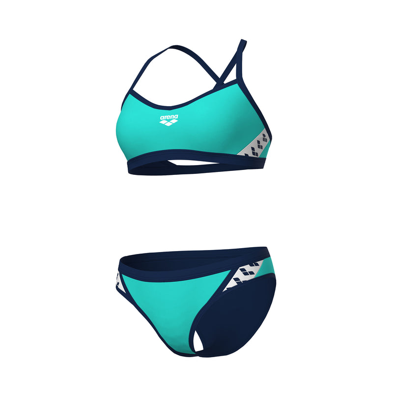 Arena Icons Bikini Solid Cross Back Womens Water-Navy  005037 871