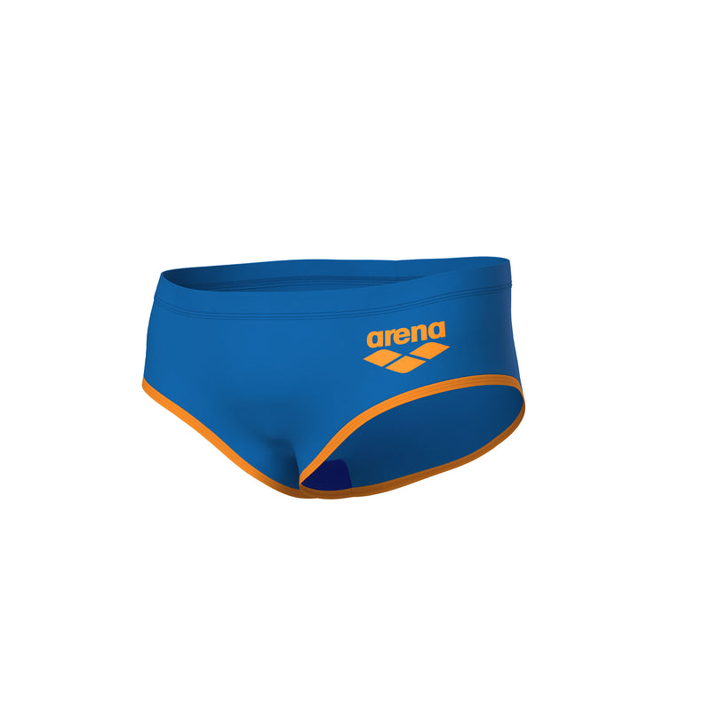 ARENA Men One 12 cm Swim Briefs Big Logo Blue River-Fluo Orange  005914 833