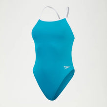 SPEEDO Woman Solid VBack Blue White Red 0031791 6605