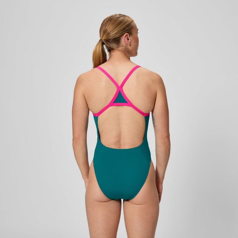 SPEEDO Woman SOLID TURNBACK 00540002 Denim Flare Pink