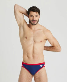 ARENA Men's Arena Icons Swim Briefs Solid Navy Red  005045 740