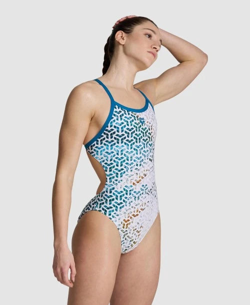 ARENA Woman One Piece Planet Water Challenge Back 006730