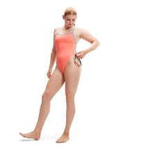 SPEEDO Woman Solid VBack Disco Peach Curious Blue 0031791 6604