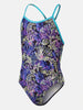 SPEEDO Girl One Piece ALLOVER VBACK Black Orchid Shine 1284615871