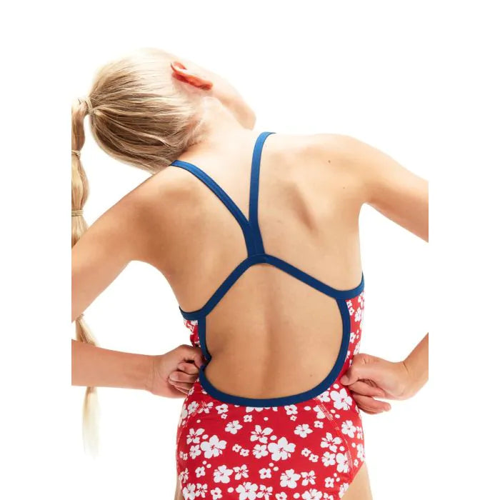 SPEEDO Girl One Piece SLLOVER VBACK Risk Red White 1284615185